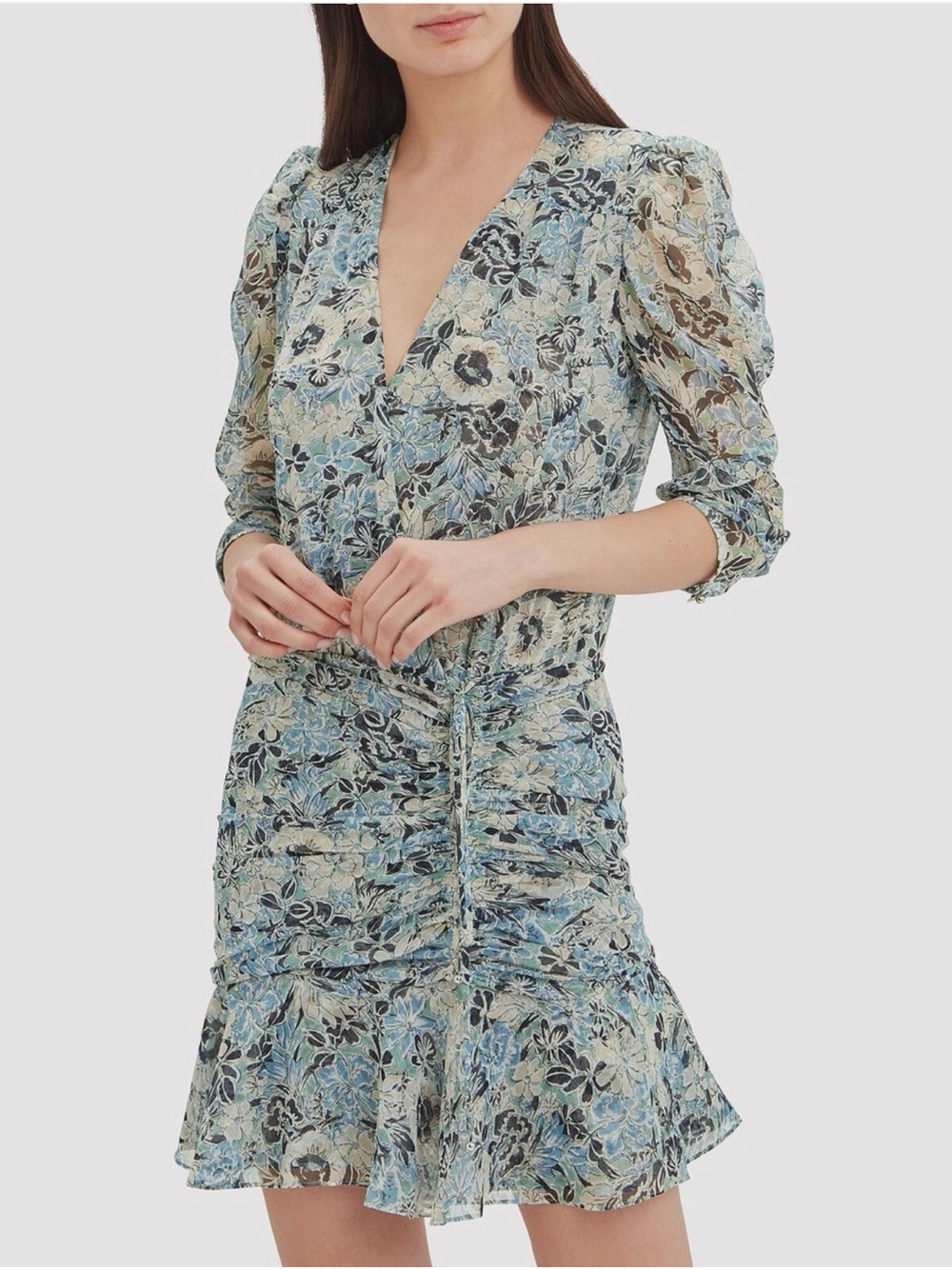 Veronica Beard Blue Floral Mini Dress